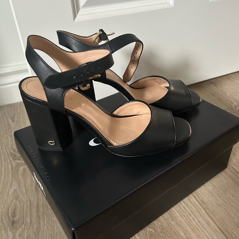 Coach Black Heels with Elegant Block Heel